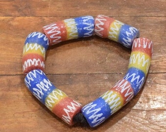African Krobo Glass Bead Bracelet Ghana West Africa