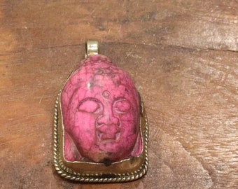 Pendant Tibetan Silver Stone Buddha Pendant Nepal