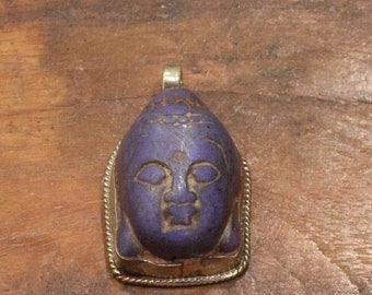 Pendant Tibetan Silver Stone Buddha Pendant Nepal