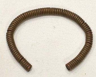 African Bronze Copper Coiled Cuff Bracelet Mali