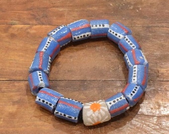 African Krobo Glass Bead Bracelet Ghana West Africa