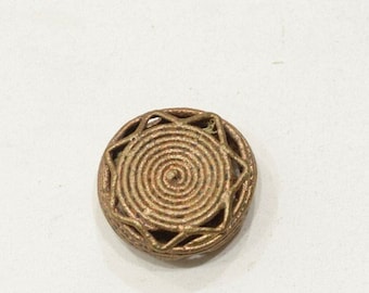 Beads African Brass Coiled Round Bead