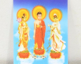 Hindu Buddha  and Goddesses Meditating Hologram Print