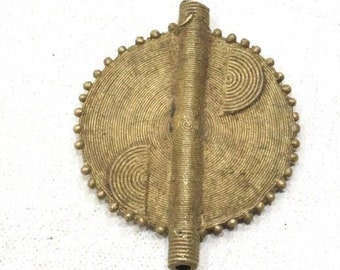 Beads African Brass Coil Round Large Disc