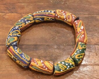 African Krobo Glass Bead Bracelet Ghana West Africa