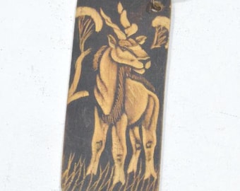 African Carved Wood Key Chain