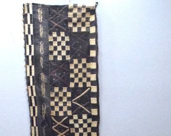 Kuba Cloth African Natural Woven Raffia Handmade Fabric Congo