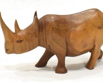 African Carved Wood Rhino Kenya