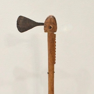 African Lobi Ceremonial Wood Head Axe Burkina Faso
