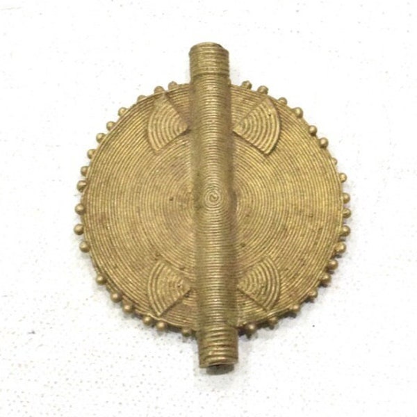 Beads African Brass Coil Round Large Disc