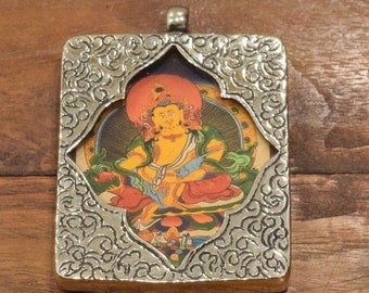 Pendant Tibetan Silver Goddess Tangka Amulet Pendant Nepal