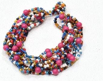 Bracelet Glass Multi-Strand Colorful Glass Bracelet