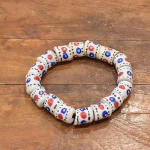 African Krobo Glass Bead Bracelet Ghana West Africa