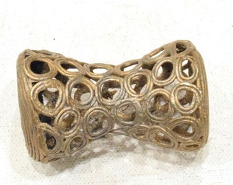 Beads African Brass Hourglass Bead