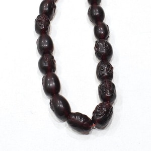 Beads Red Faux Amber Buddha Beads