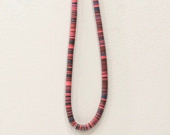 African Vinyl Record Bead Strand Necklace Mali