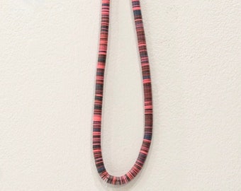 African Vinyl Record Bead Strand Necklace Mali