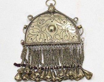 Silver Kashmir Incised Pendant Himalayas