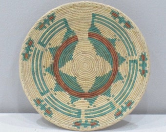 African Basket Botswana Natural Colors South Africa Woven Palm Food Basket