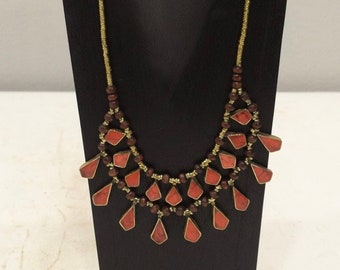 Middle Eastern Coral Kuchi Necklace