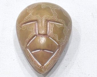 African Soapstone Face Design Box Kenya