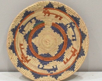 African Basket Botswana Natural Colors South Africa Woven Palm Food Basket