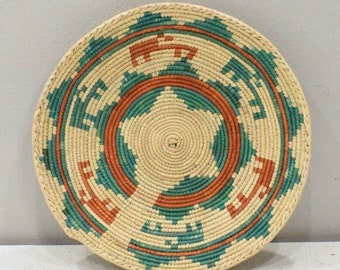 African Basket Botswana Natural Colors South Africa Woven Palm Food Basket