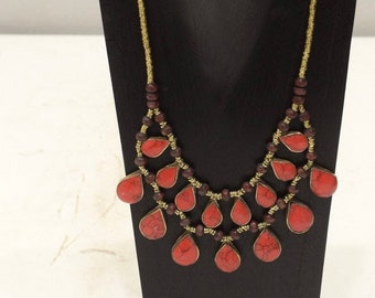 Necklace Afghanistan Coral Kuchi Necklace