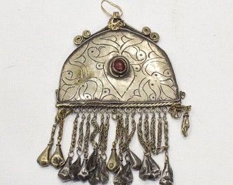 Silver Kashmir Incised Pendant Himalayas