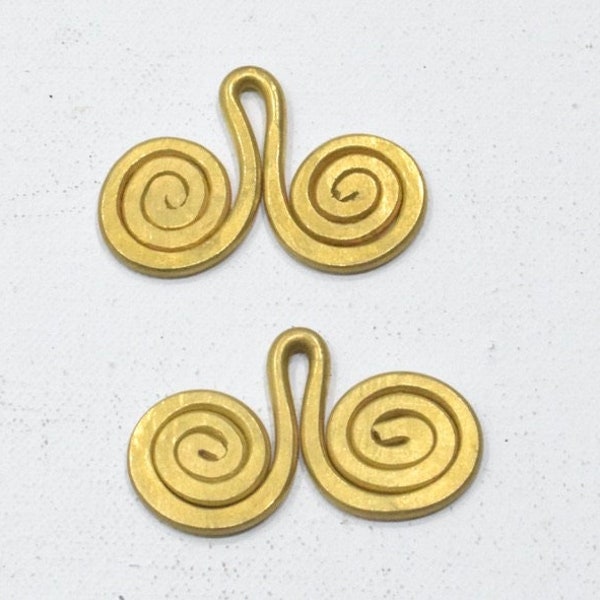 Beads African Old Turkana Brass Coil Pendants