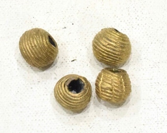 African Brass Round Swirl Bead