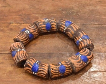 African Krobo Glass Bead Bracelet Ghana West Africa