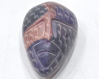 African Soapstone Face Design Box Kenya