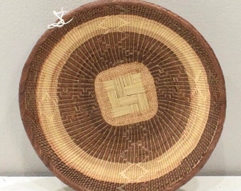 African Tonga Grass Woven Basket Zimbabwe