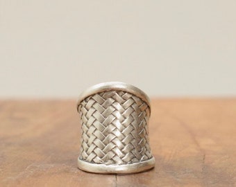Ring Turkish Pewter Adjustable Woven Ring