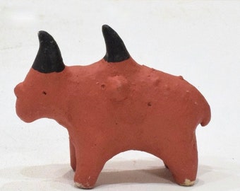 African Red Clay Rhino Statue Samburu Kenya