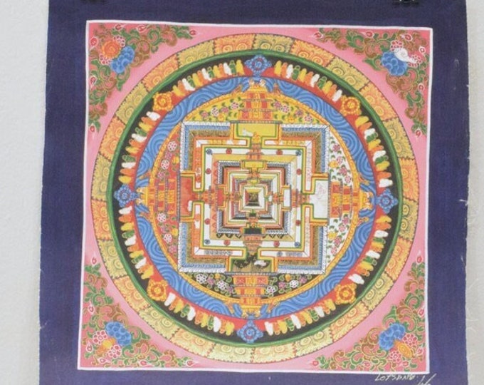 Featured listing image: Tibetan Thangka Silk Hand Painted Buddhist Deity Mandala