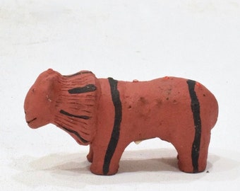 African Red Clay Lion Statue Samburu Kenya