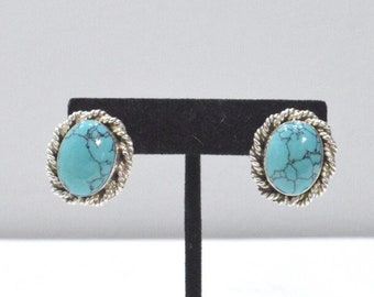 Sterling Silver Turquoise Clip Earring