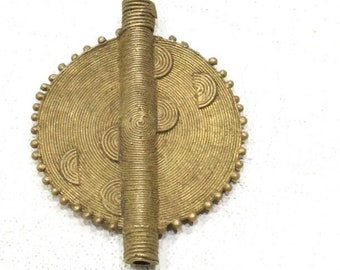 Beads African Brass Coil Round Large Disc