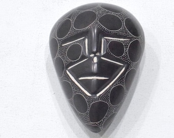 African Soapstone Face Design Box Kenya