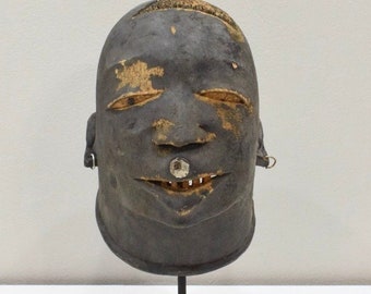 Mask African Makonde Helmet Wood Mask Tanzania