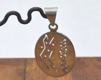 Sterling Silver Etched Pendant