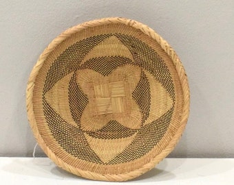 African Tonga Grass Woven Basket Zimbabwe