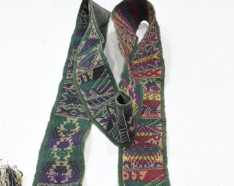 Guatemalan Woven Textile Faja Belt Sash Santiago Guatemala