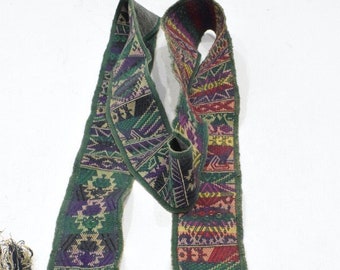 Quatemalan Woven Textile Faja Belt Sash Santiago Guatemala