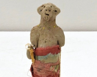 African Painted Clay Wise Man Nativity Doll Samburu Kenya