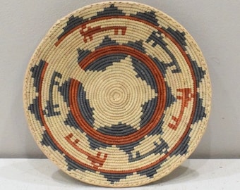 African Basket Botswana Natural Colors South Africa Woven Palm Food Basket