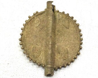 Beads African Brass Coil Round Large Disc