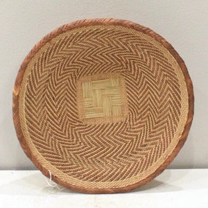African Tonga Grass Woven Basket Zimbabwe